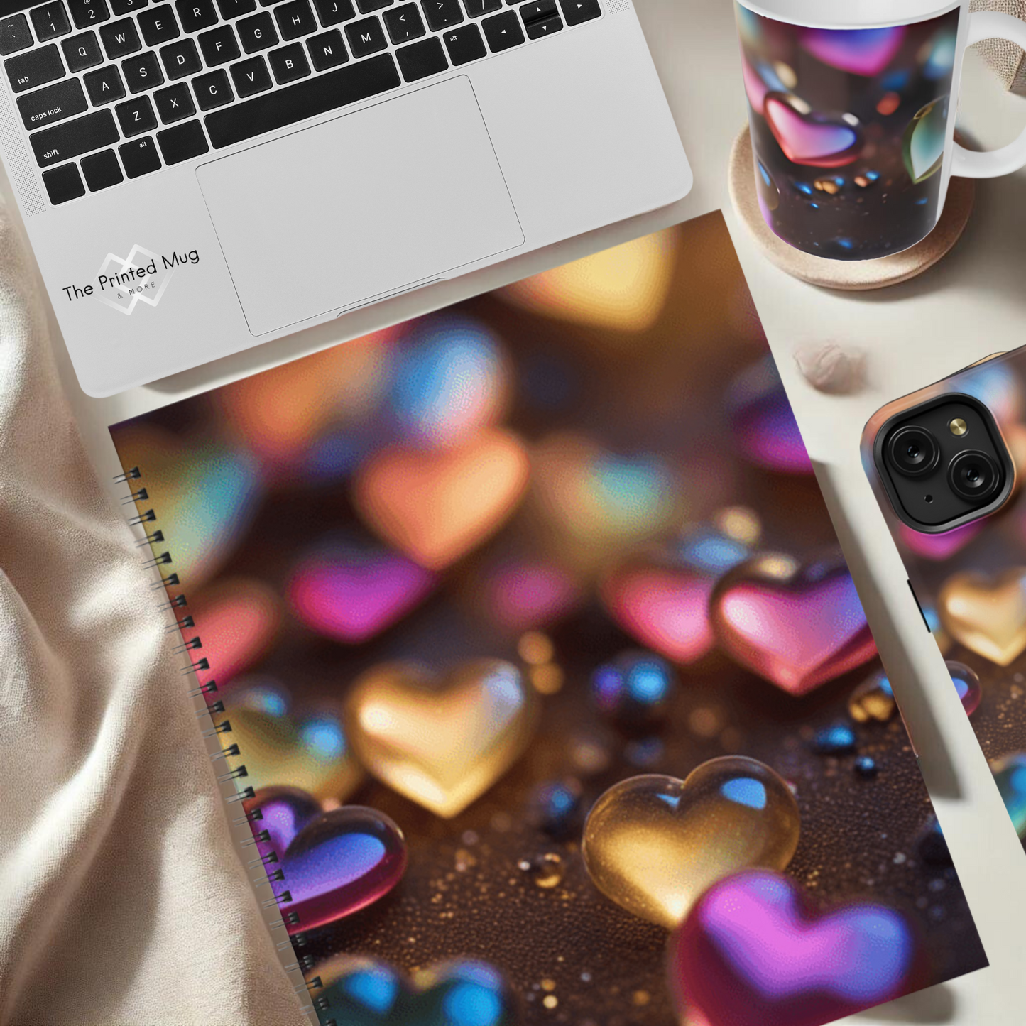 Rainbow Heartbeat 8.5"x11" Hardcover Notebook