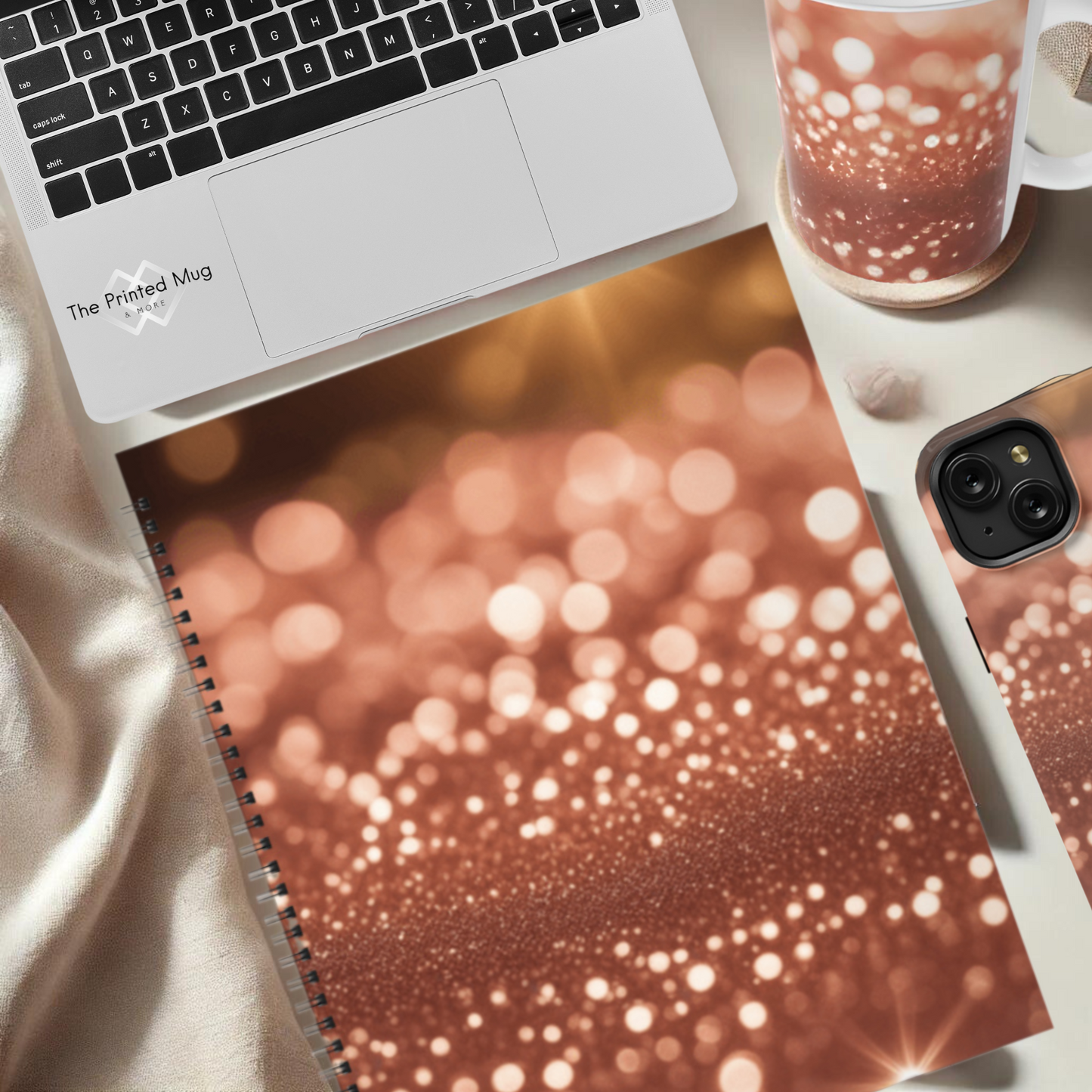 Glowing Stardust 8.5"x11" Hardcover Notebook