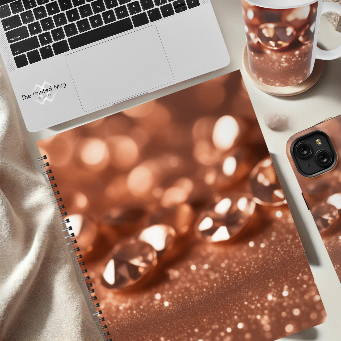 Golden Glimmer 8.5"x11" Hardcover Notebook
