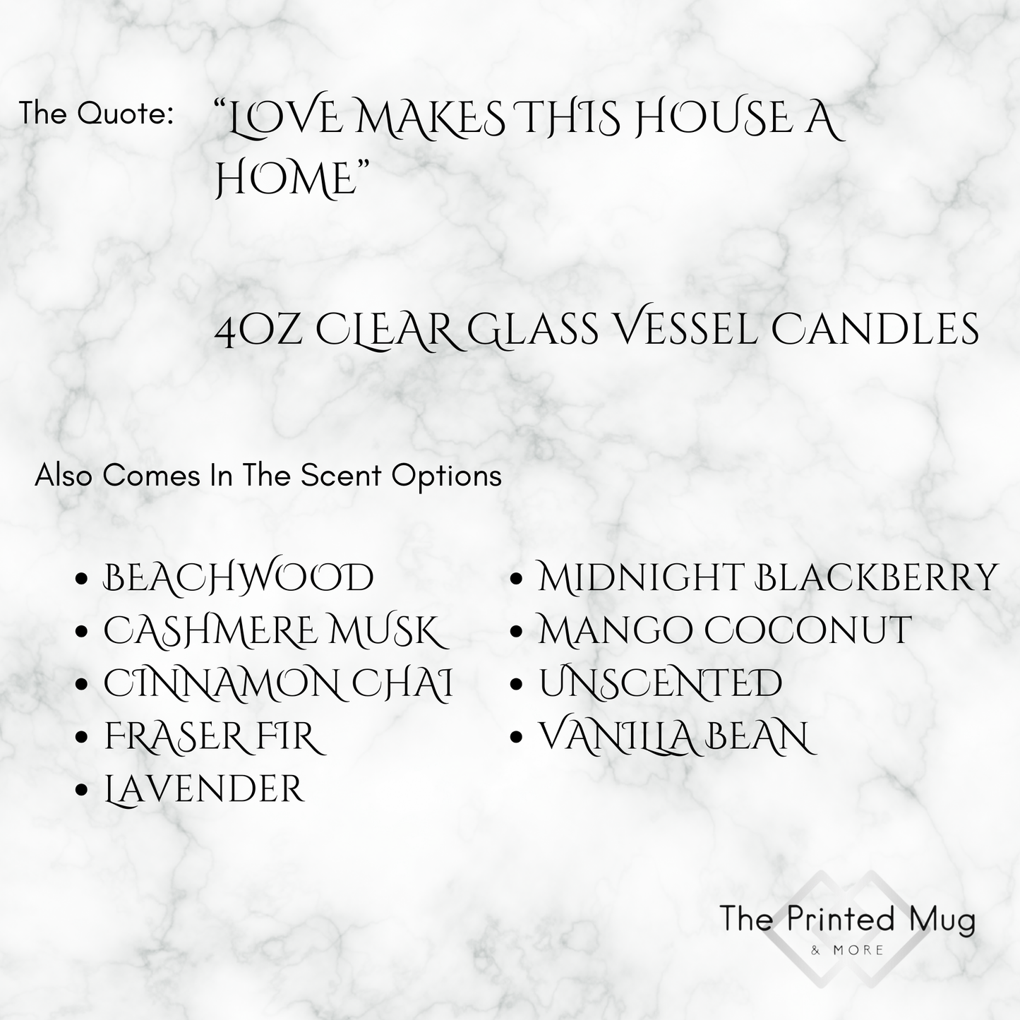 4oz Unscented Clear Candle – Love Makes a Home