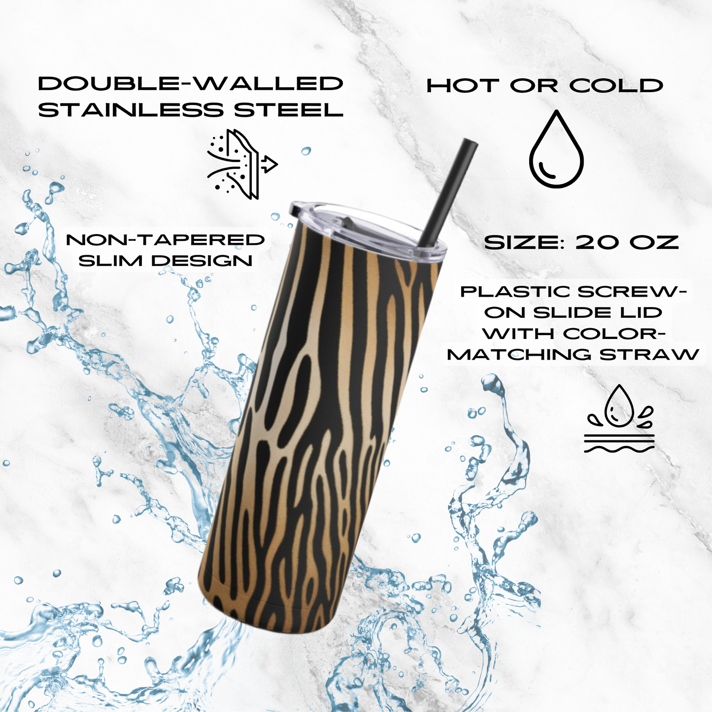 Desert Dapple 20oz Skinny Tumbler - With Straw