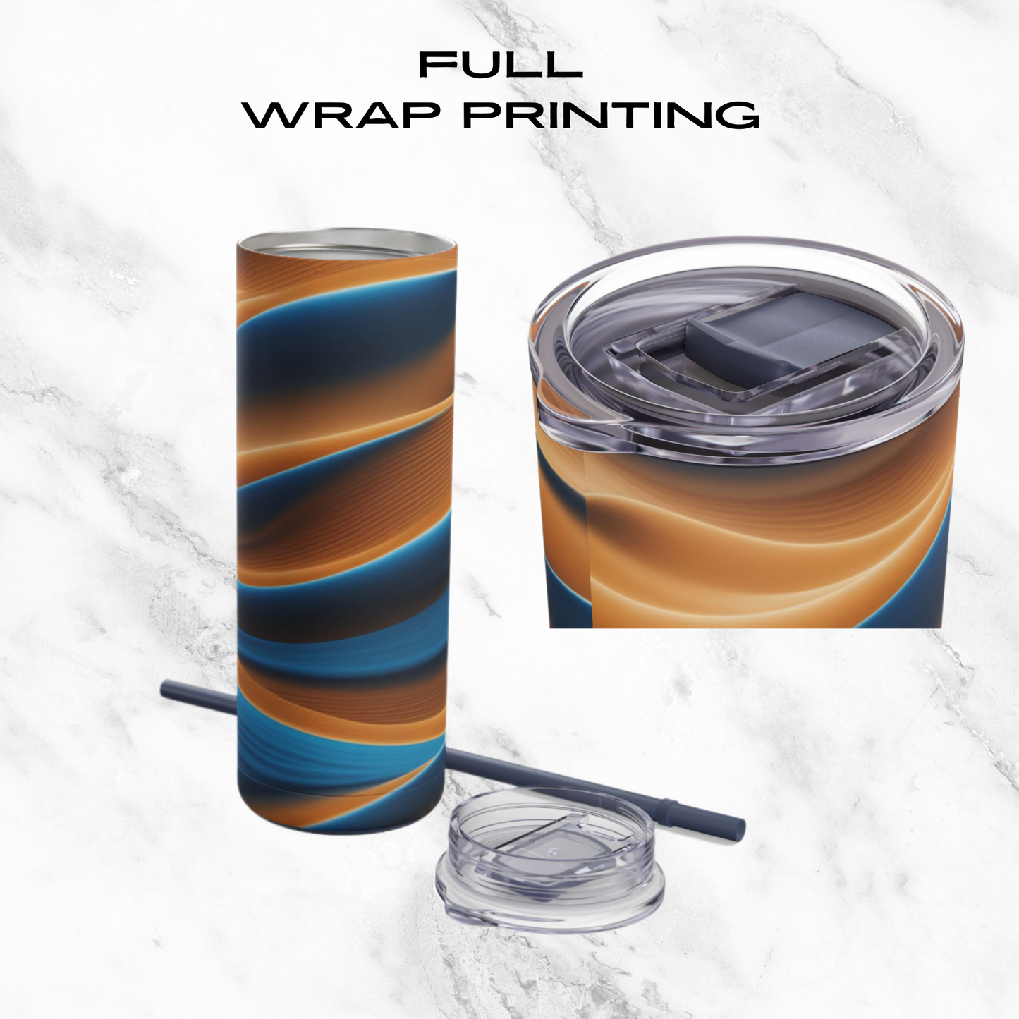 Desert Waves 20oz Skinny Tumbler - With Straw