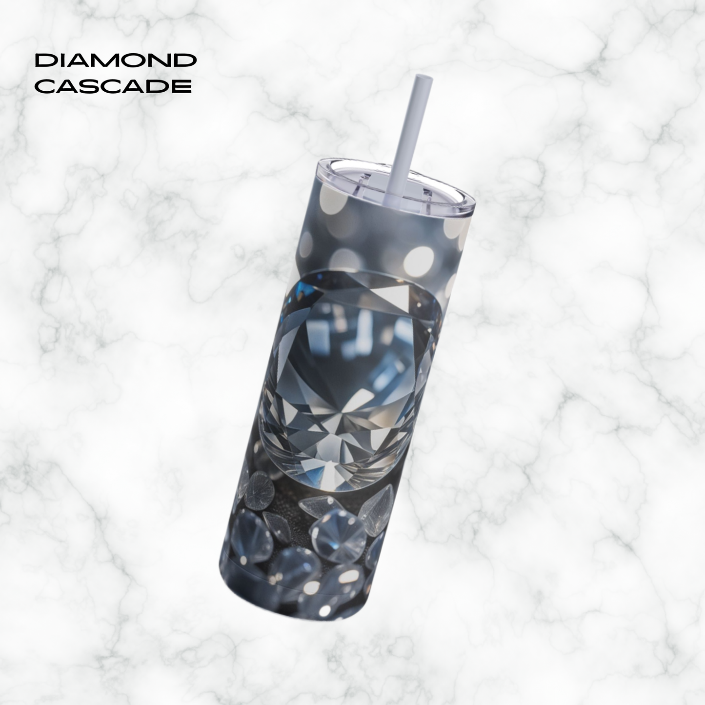 Diamond Cascade 20oz Skinny Tumbler - With Straw