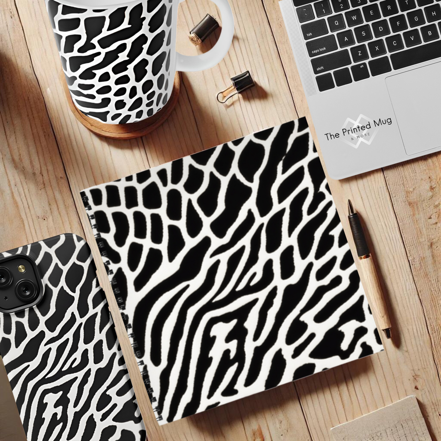 Monochrome Maze 8.5”x8.5” Hardcover Notebook