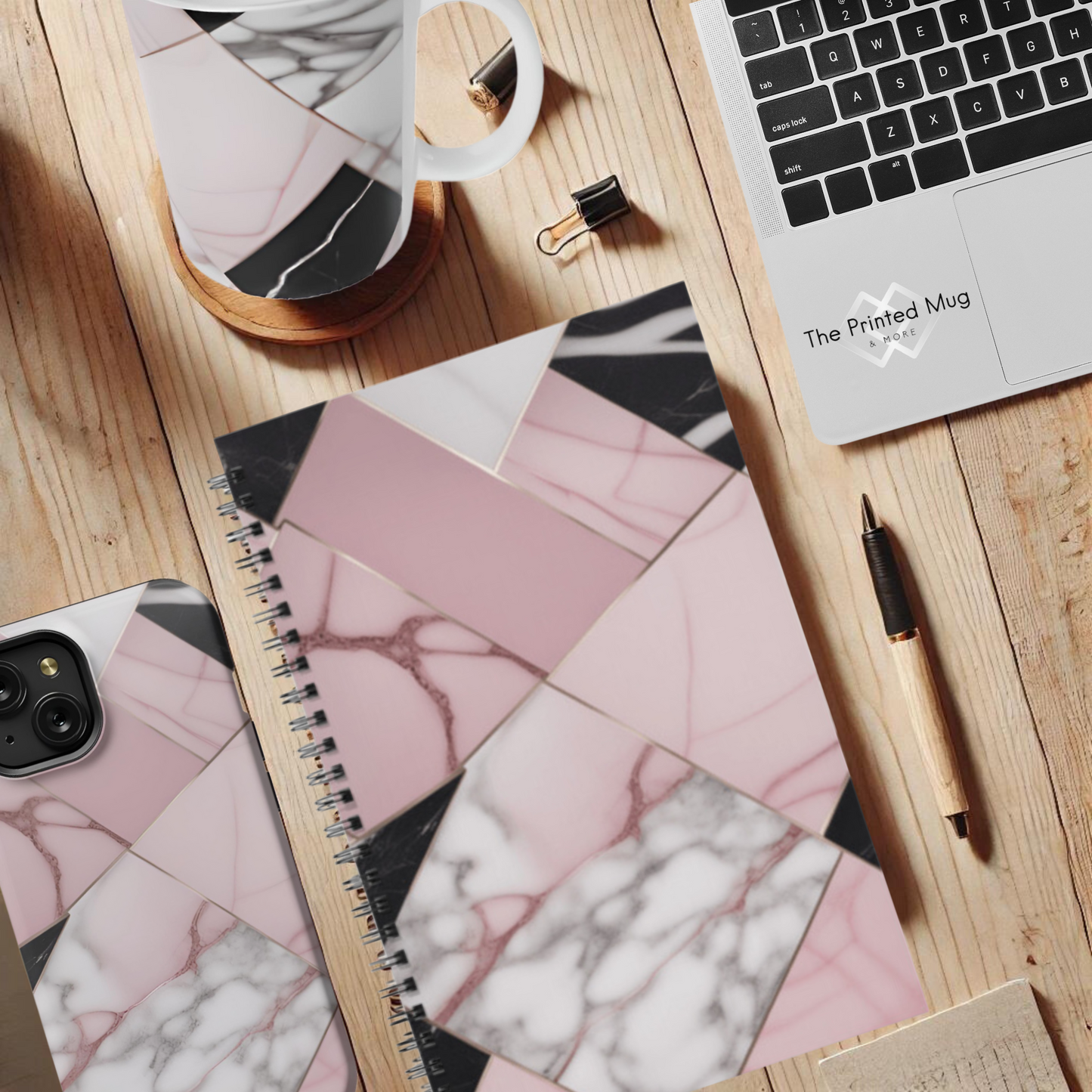 Blush Geometry 5.5”x8.5" Hardcover Notebook