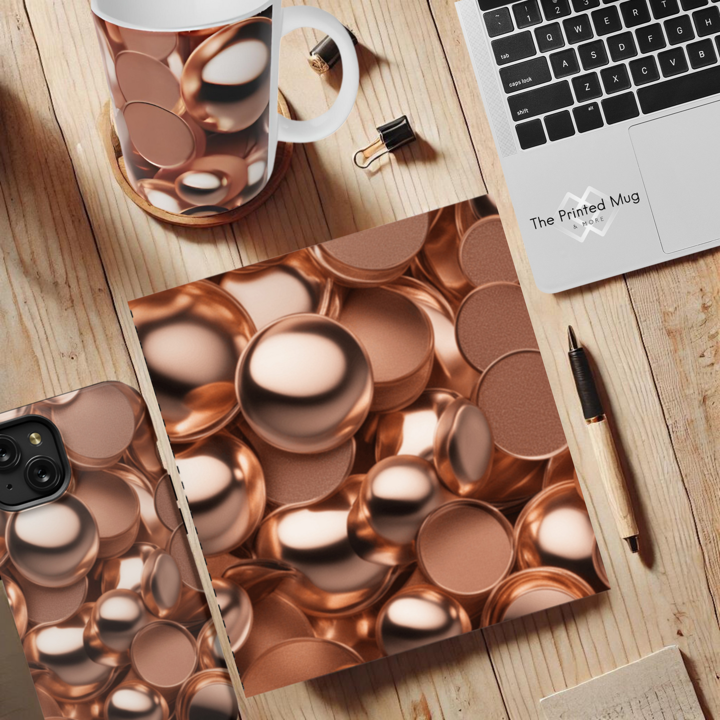 Coppery Curves 8.5" x 8.5" Hardcover Notebook