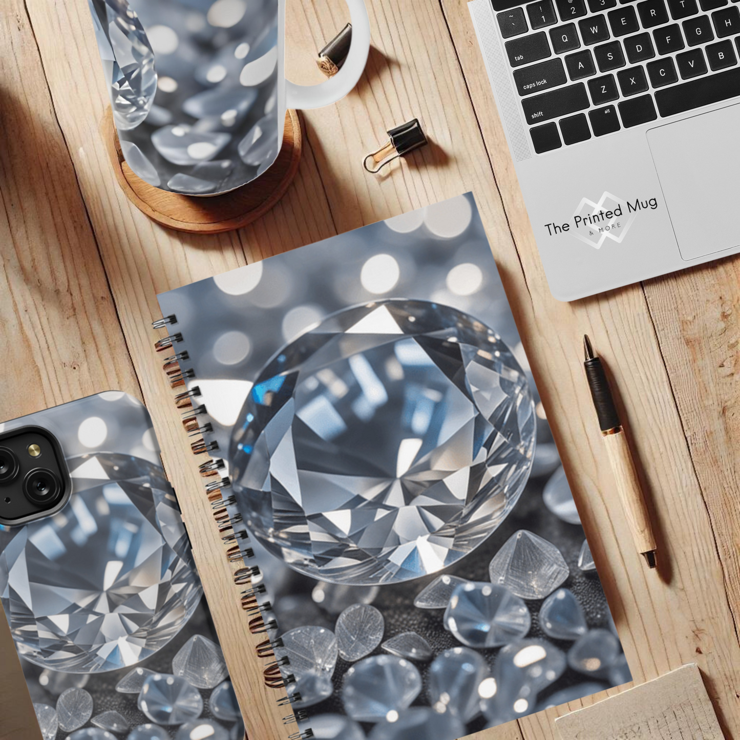 Diamond Cascade 5.5”x8.5" Hardcover Notebook