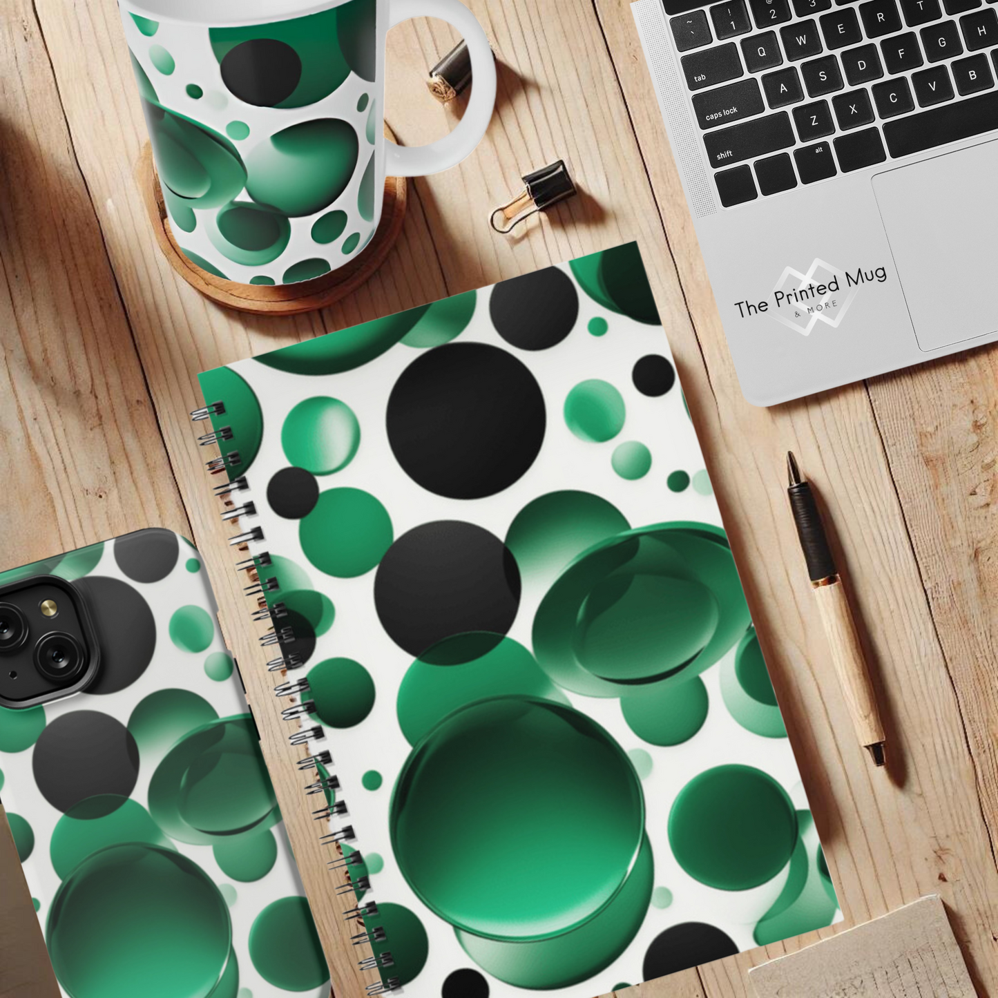 Emerald Bubbles 5.5"x8.5" Hardcover Planner