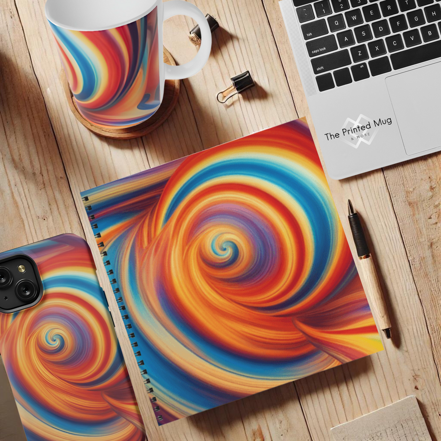 Fiery Vortex 8.5"x8.5" Hardcover Notebook