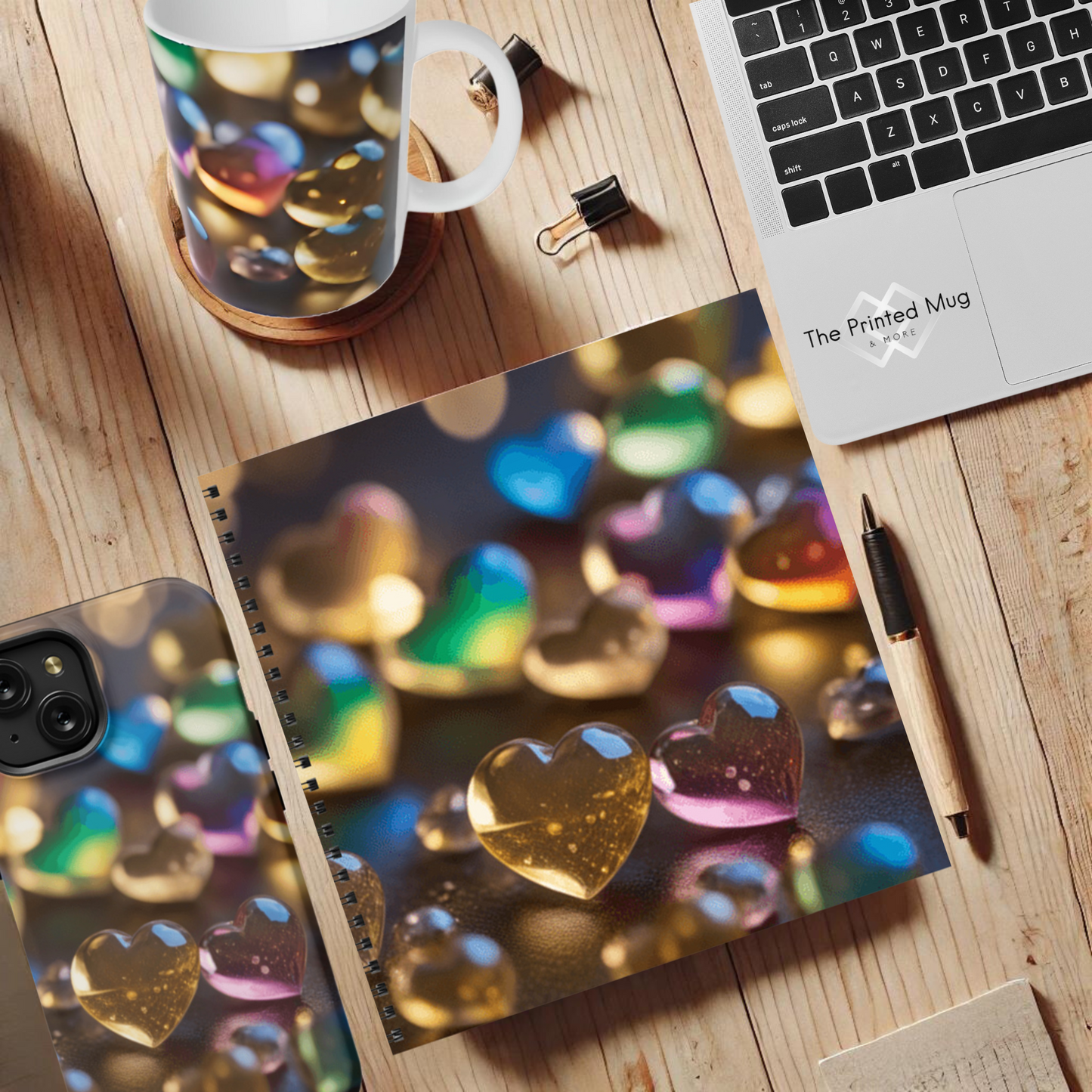 Golden Love Glow 8.5"x8.5" Hardcover Notebook