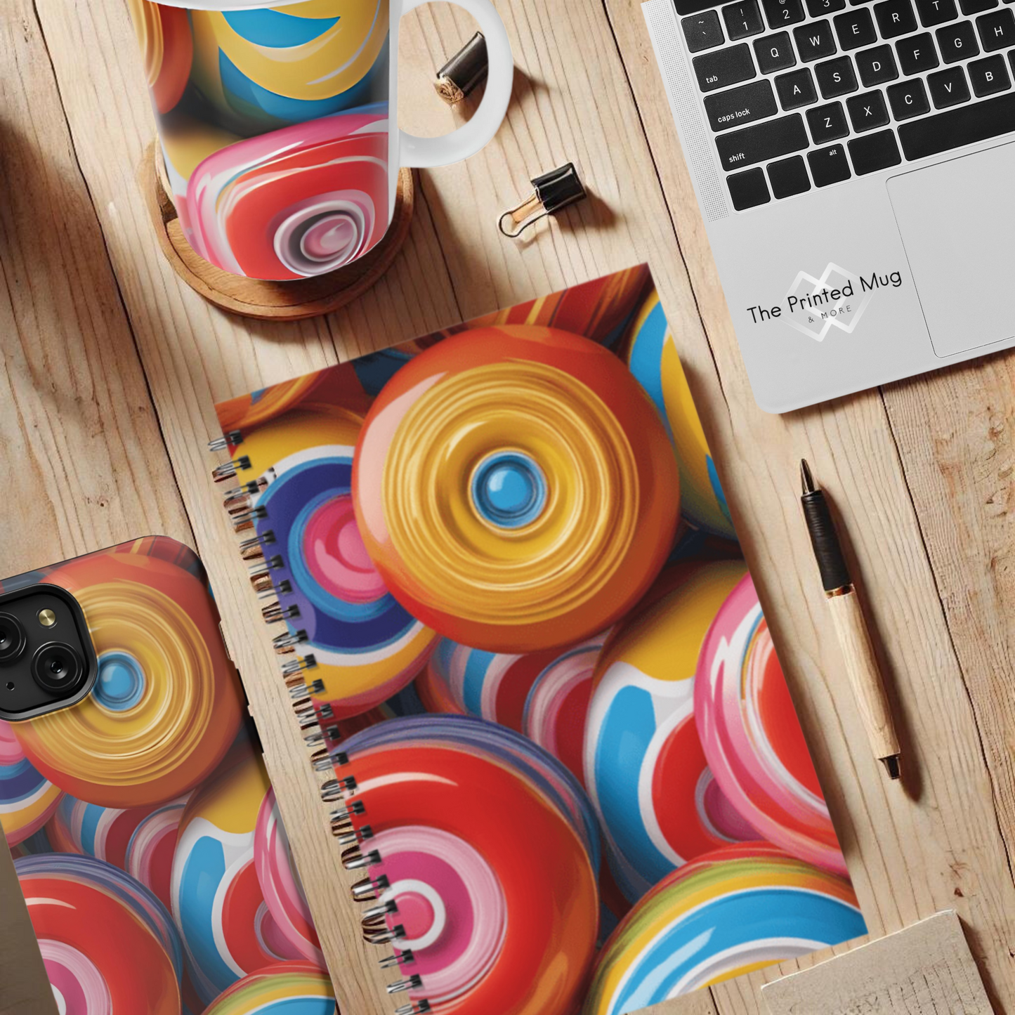 Lollipop Swirl 5.5”x8.5" Hardcover Notebook