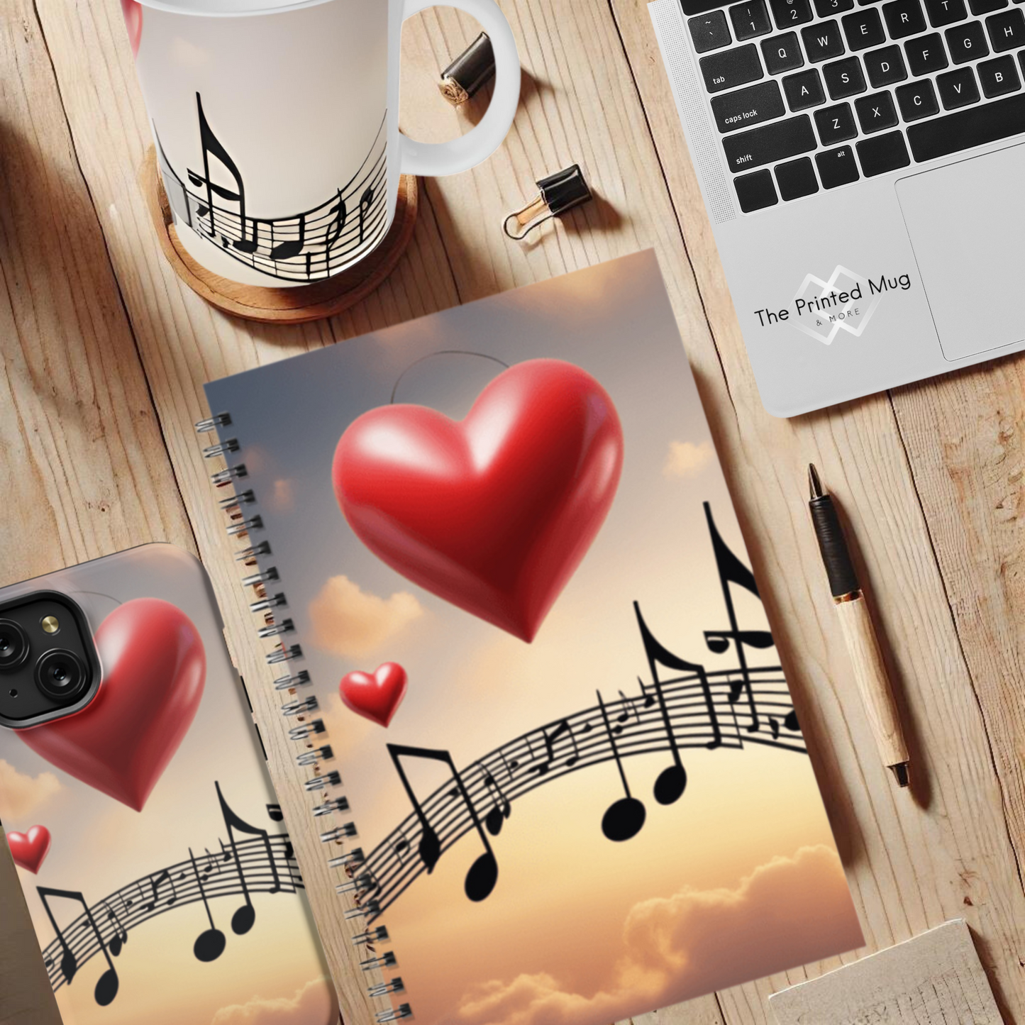 Melodic Hearts 5.5”x8.5" Hardcover Notebook