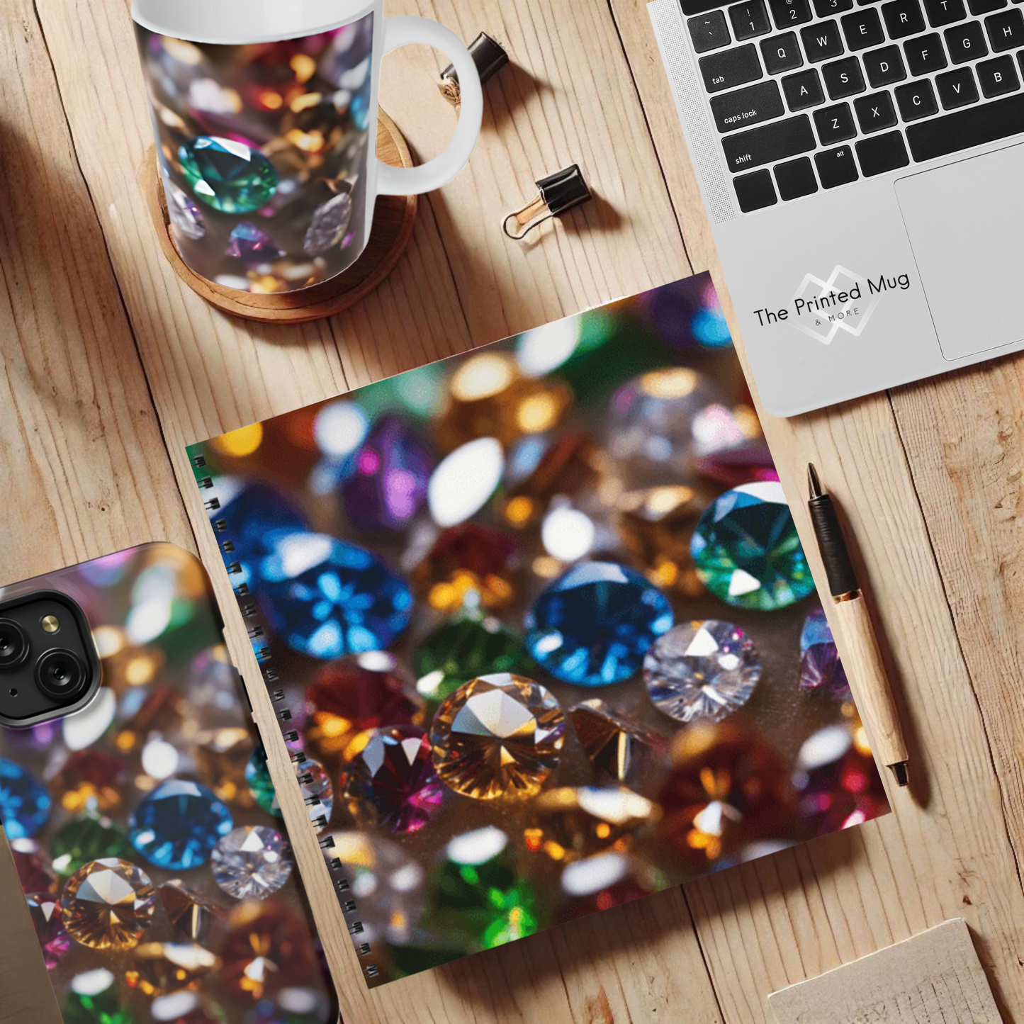 Rainbow Jewels 8.5" x 8.5" Hardcover Notebook
