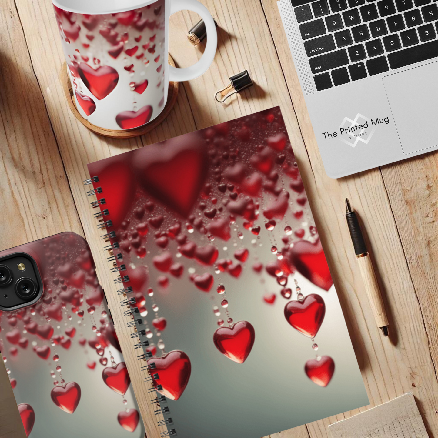 Red Heart Rain 5.5"x8.5" Hardcover Planner