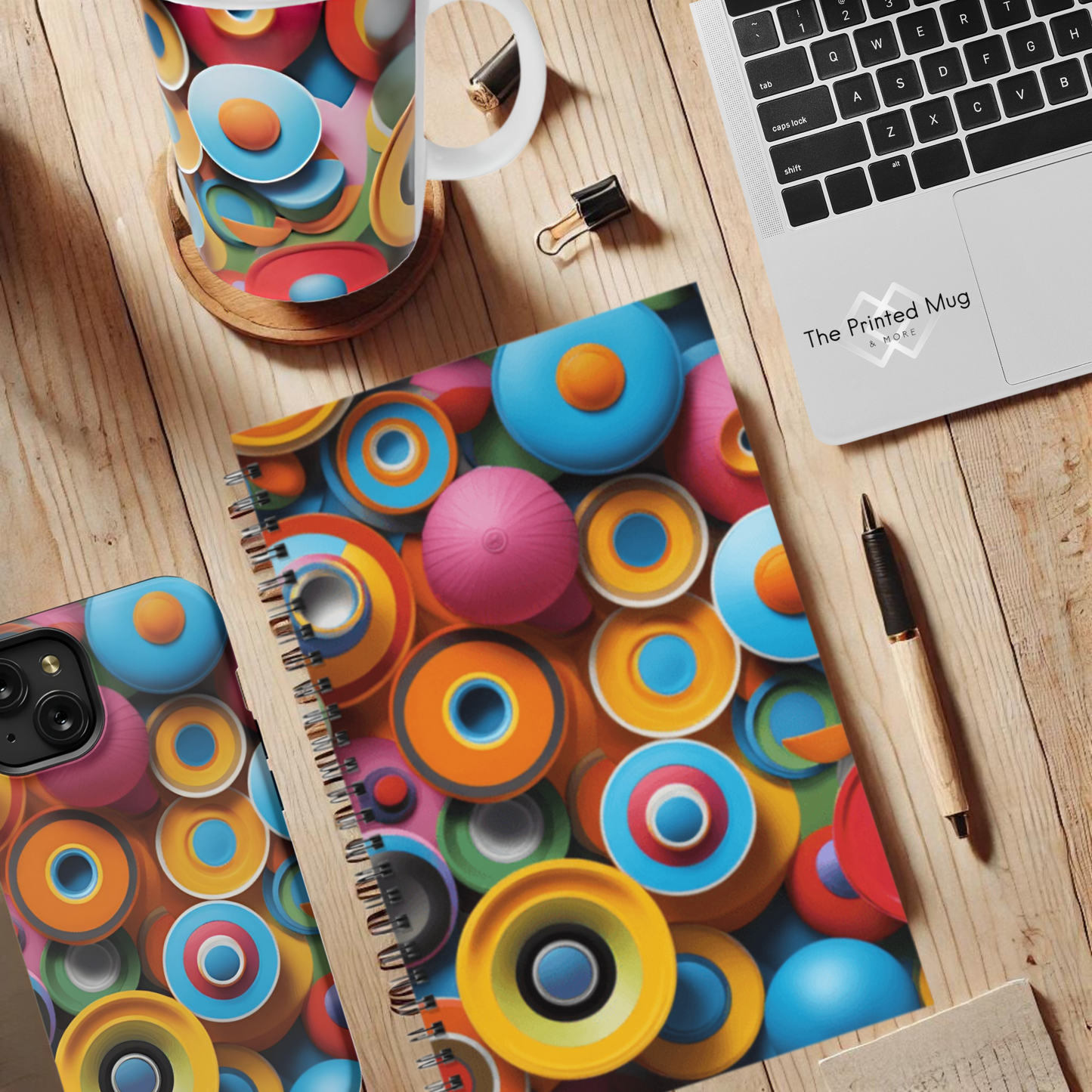 Retro Rings 5.5”x8.5" Hardcover Notebook