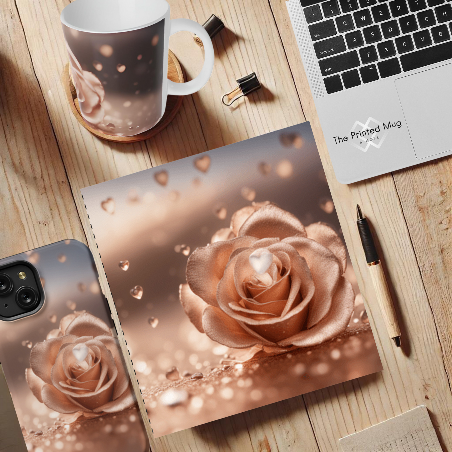 Rose Radiance 8.5" x 8.5" Hardcover Notebook