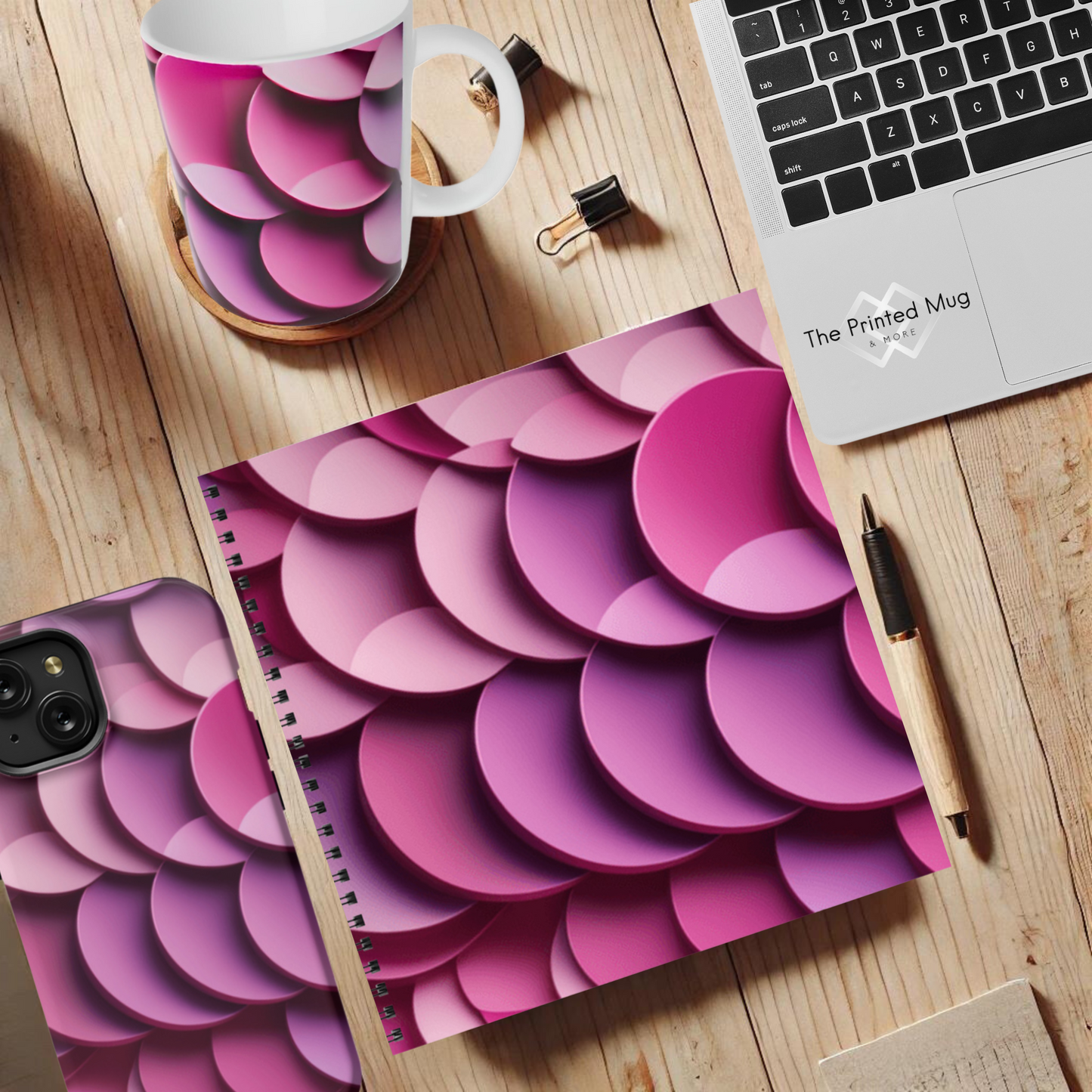 Rosy Ripple 8.5"x8.5" Hardcover Notebook