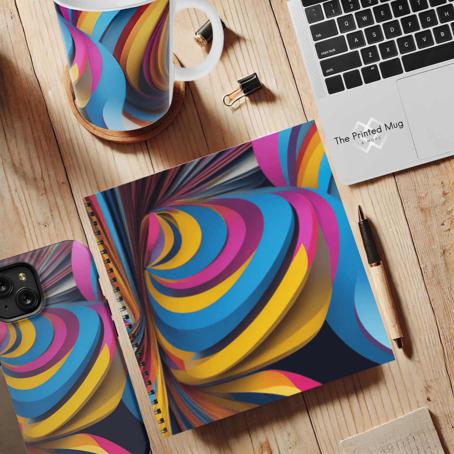 Vibrant Twirl 8.5"x8.5" Hardcover Notebook