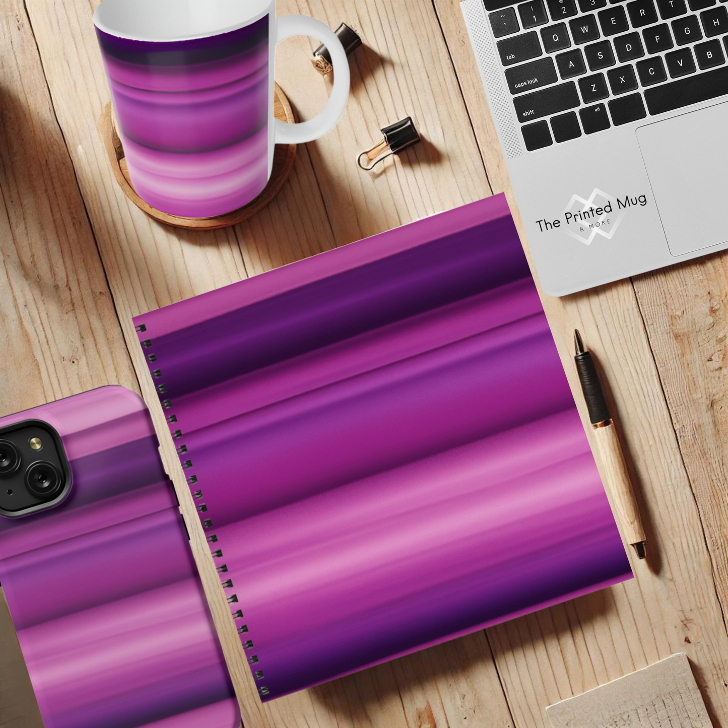 Violet Waves 8.5"x8.5" Hardcover Notebook