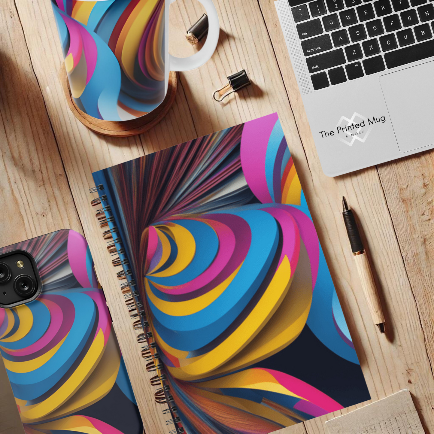 Vibrant Twirl 5.5”x8.5" Hardcover Notebook