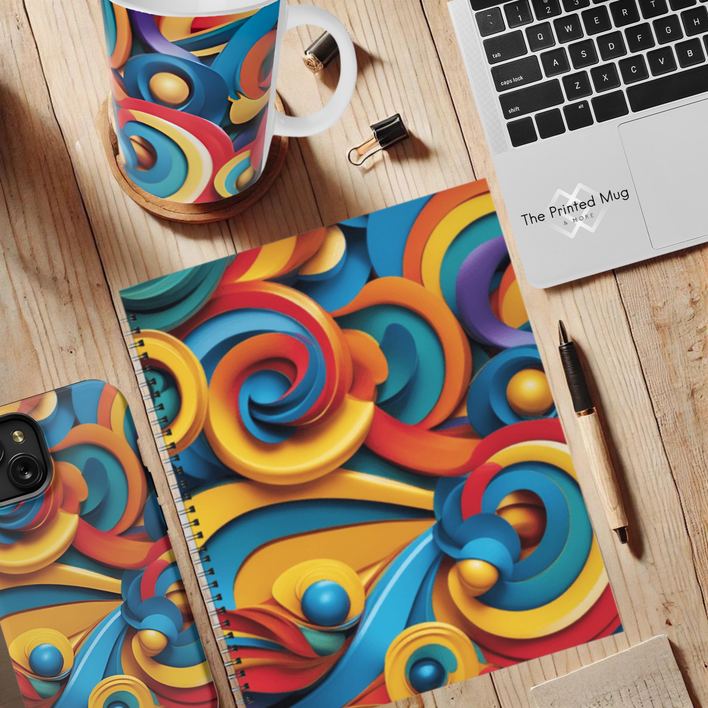 Swirl Fiesta 8.5"x11" Hardcover Notebook