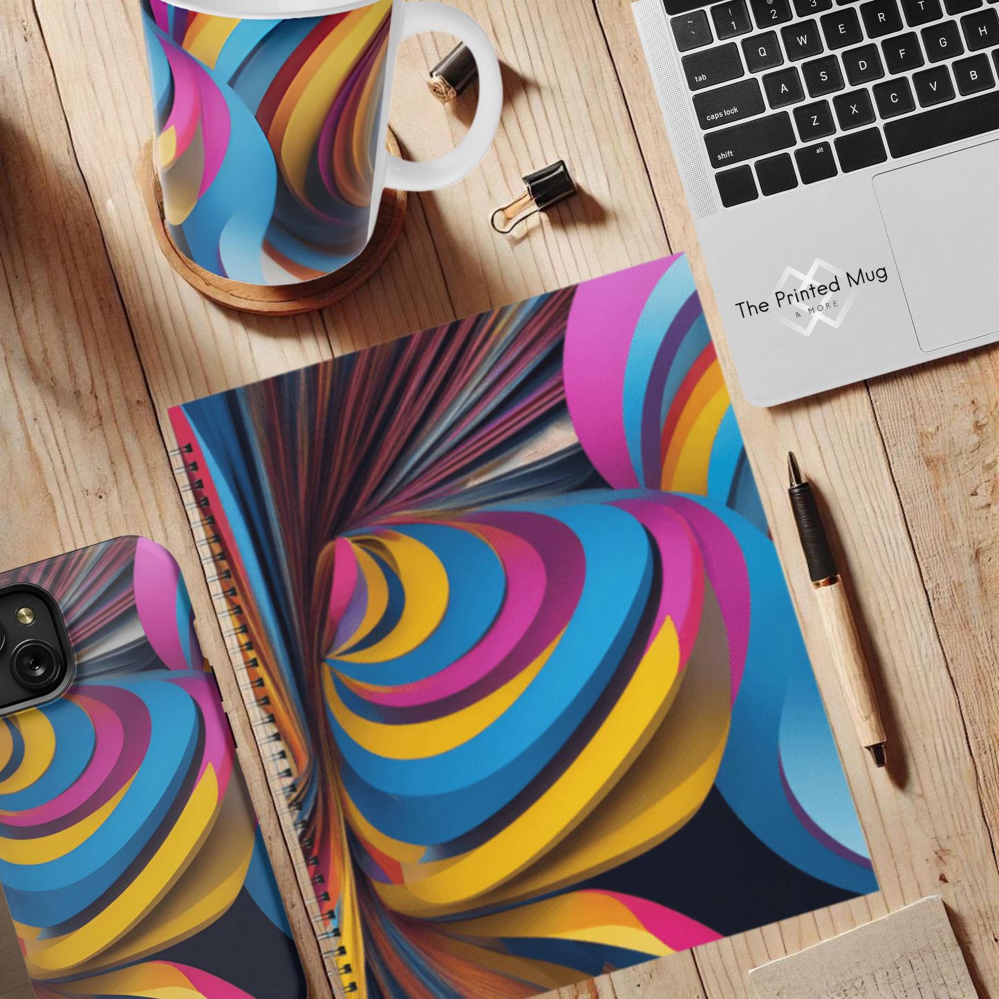Vibrant Twirl 8.5"x11" Hardcover Notebook