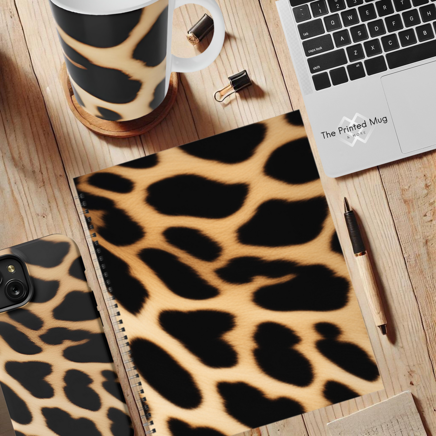 Cheetah Charm 8.5”x11” Hardcover Notebook