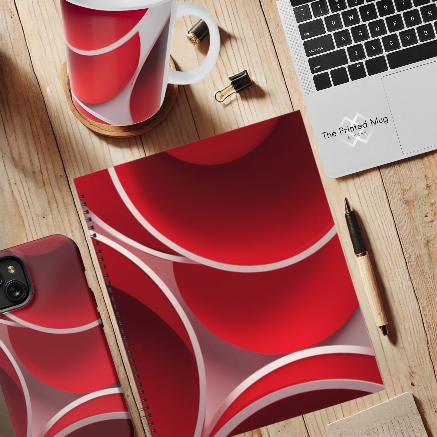 Crimson Curls 8.5"x11" Hardcover Notebook