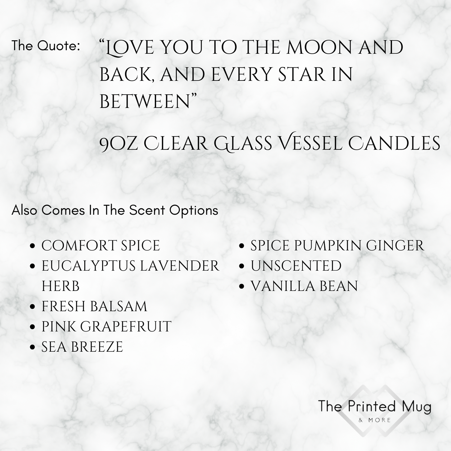 9oz Comfort Spice Clar Candle – To the Moon & Back