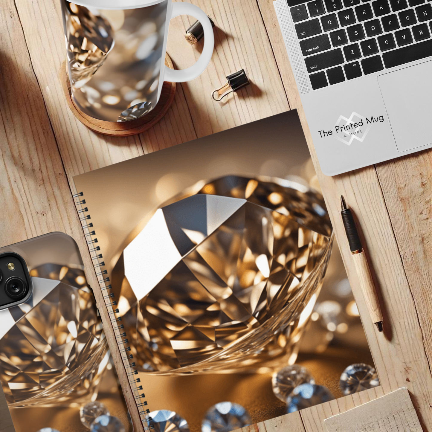 Golden Glimmer 8.5"x11" Hardcover Notebook