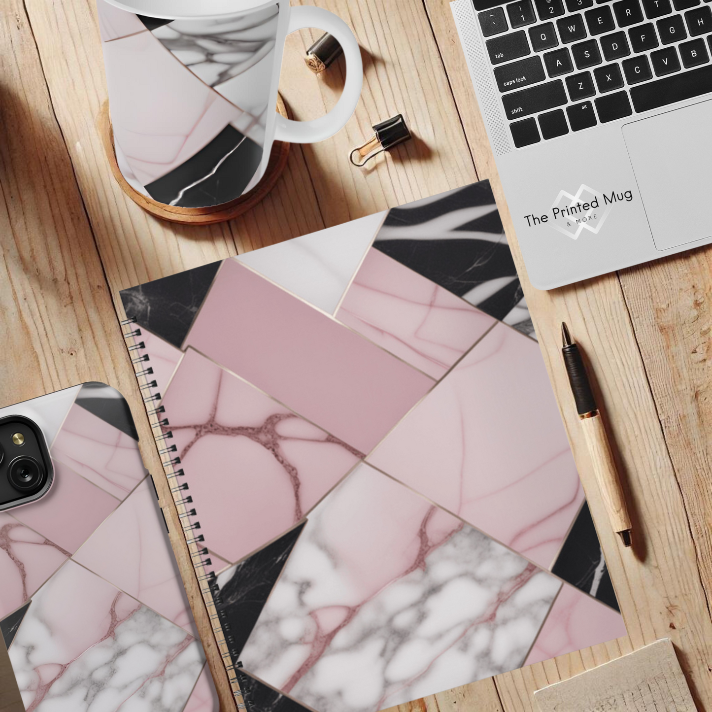 Blush Geometry 8.5"x11" Hardcover Notebook