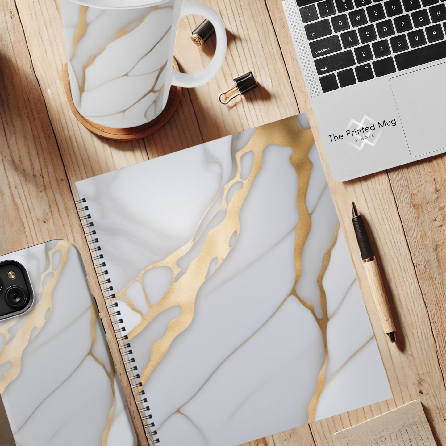 Golden Streams 8.5"x11" Hardcover Notebook
