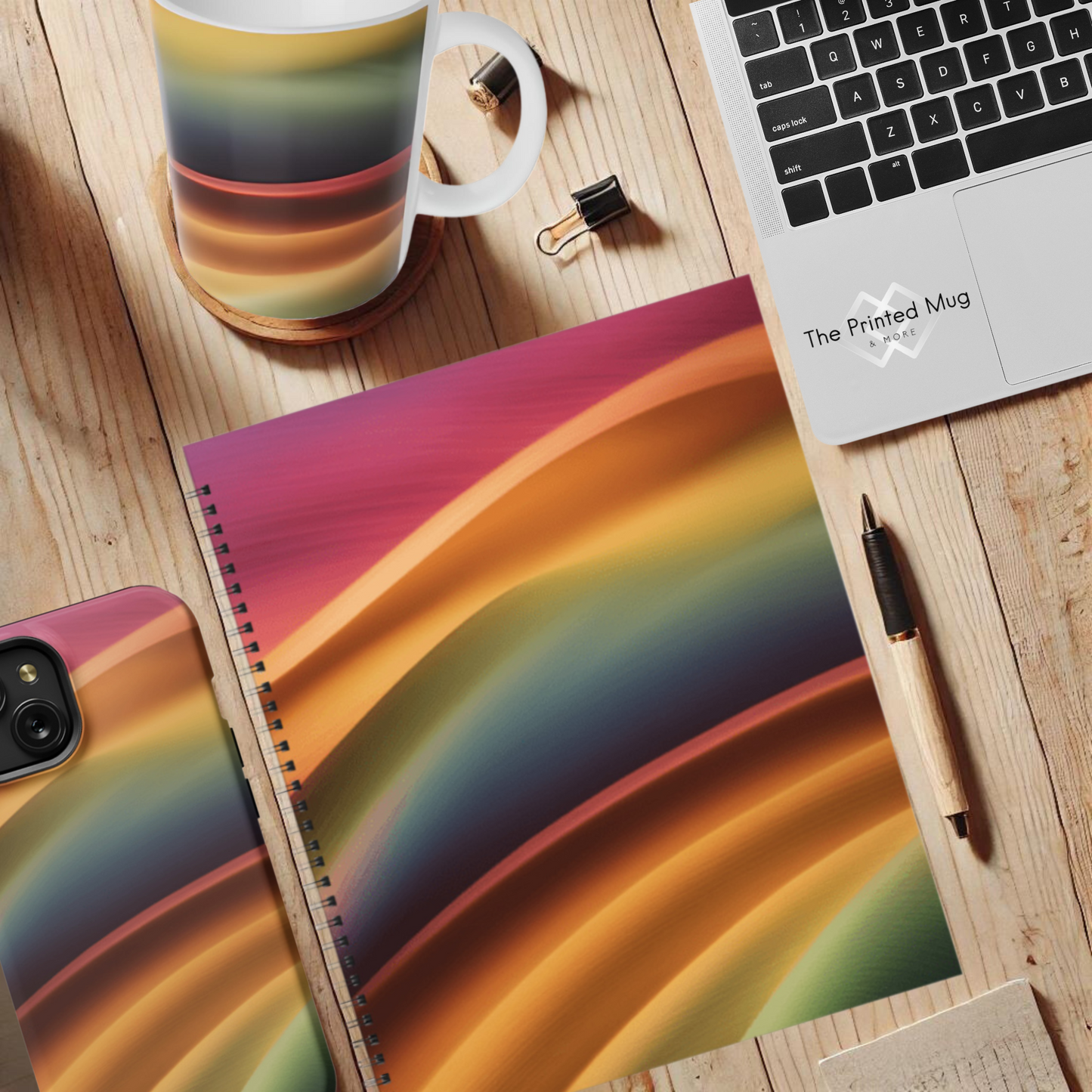 Rainbow Cascade 8.5"x11" Hardcover Notebook