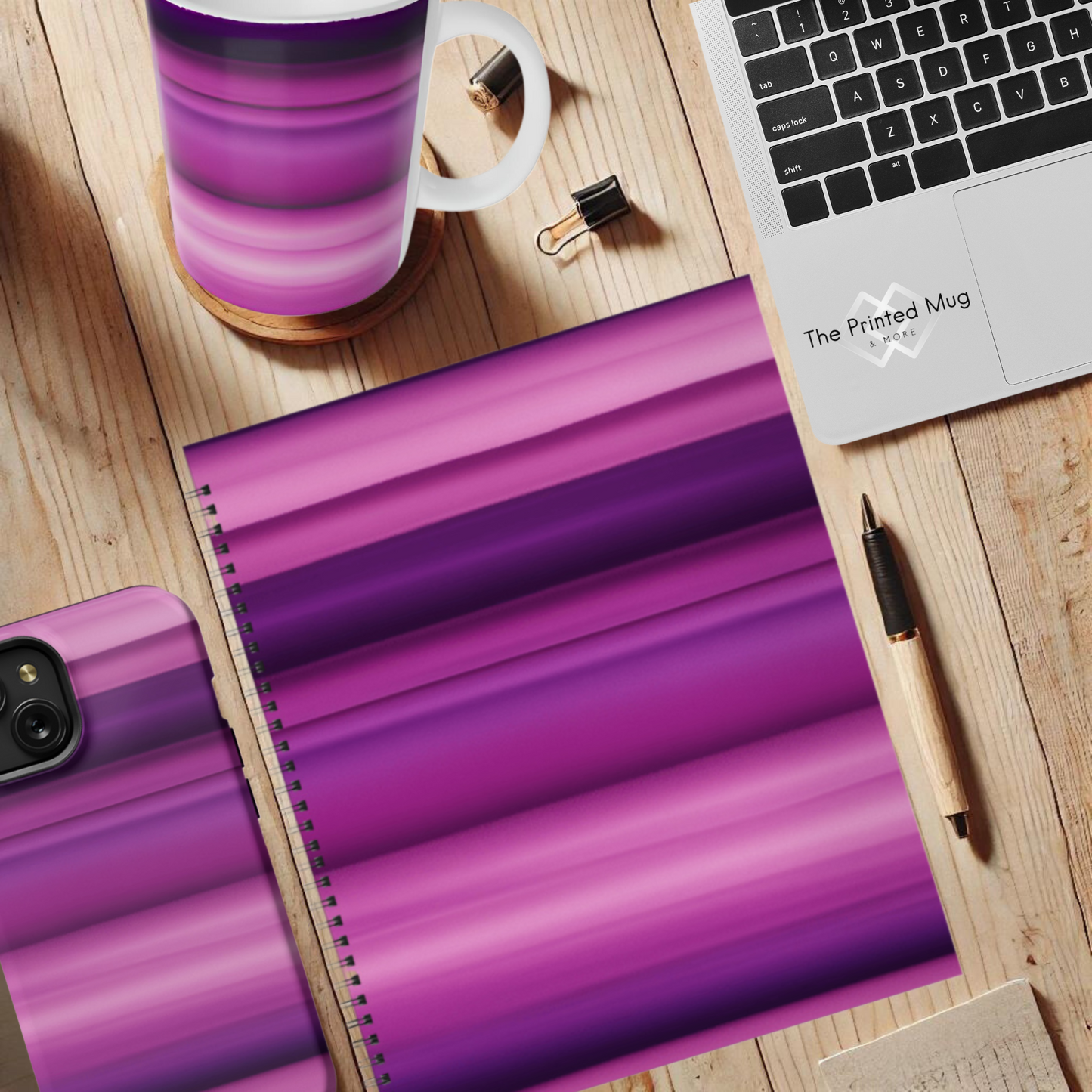 Violet Waves 8.5"x11" Hardcover Notebook
