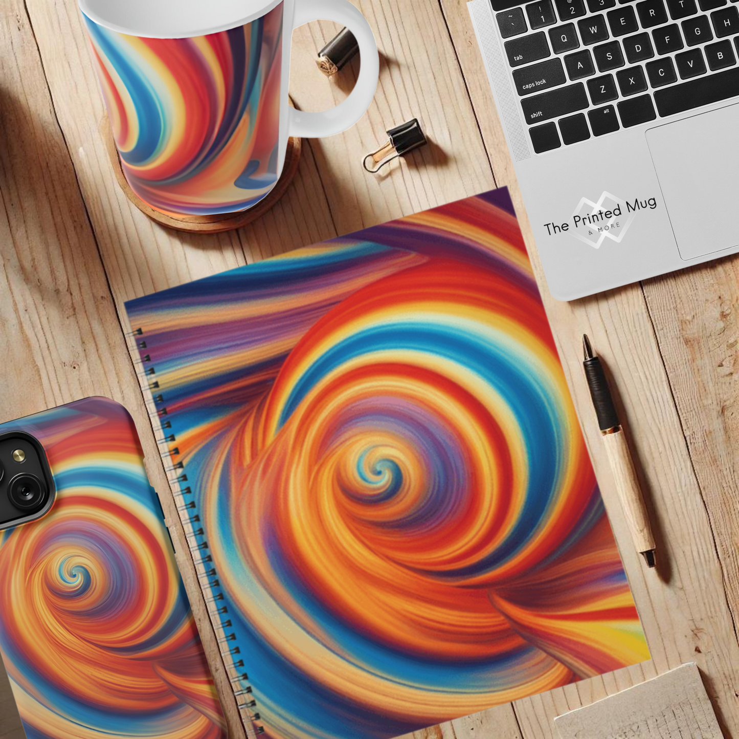 Fiery Vortex 8.5"x11" Hardcover Notebook
