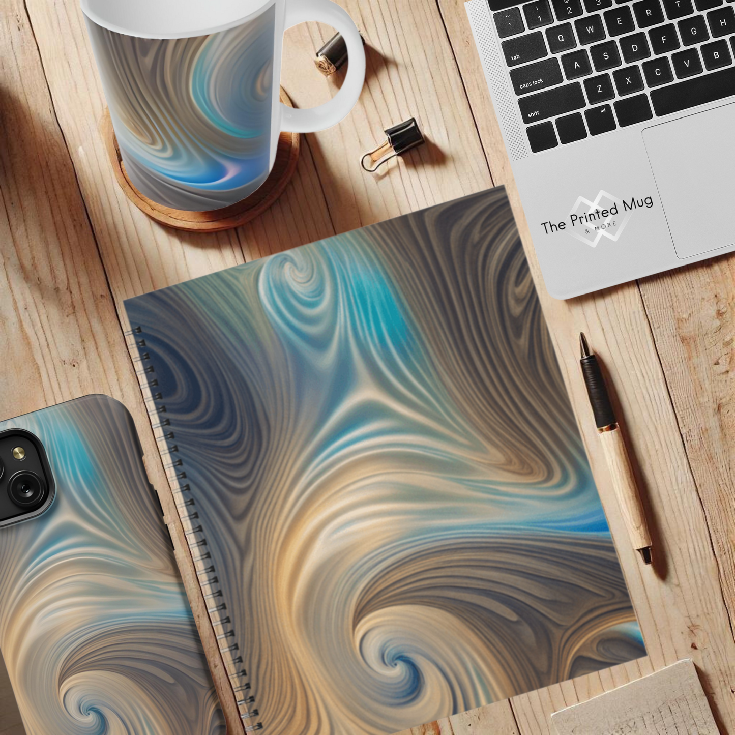 Serene Whirl 8.5"x11" Hardcover Notebook