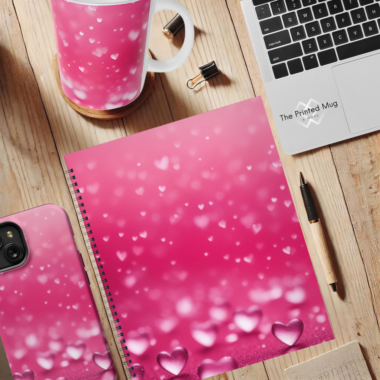 Pink Heart Dream 8.5"x11" Hardcover Notebook