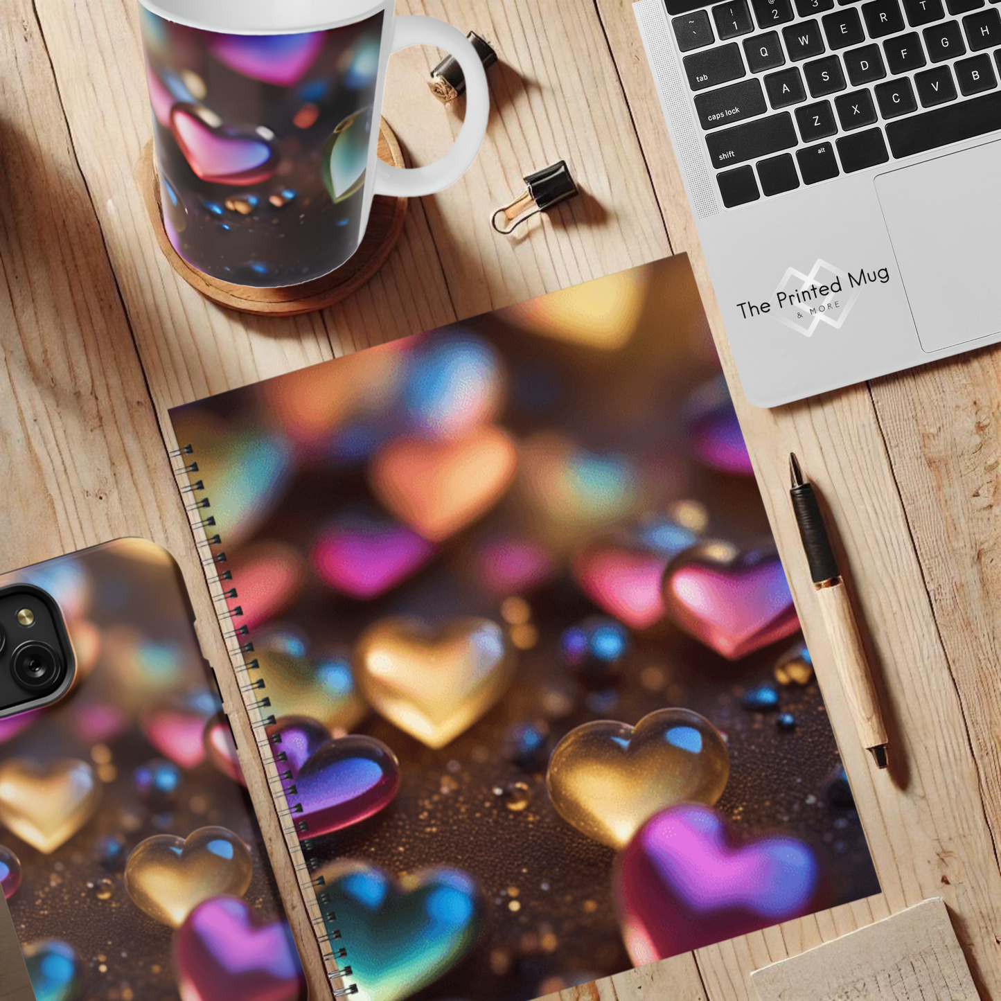 Rainbow Heartbeat 8.5"x11" Hardcover Notebook