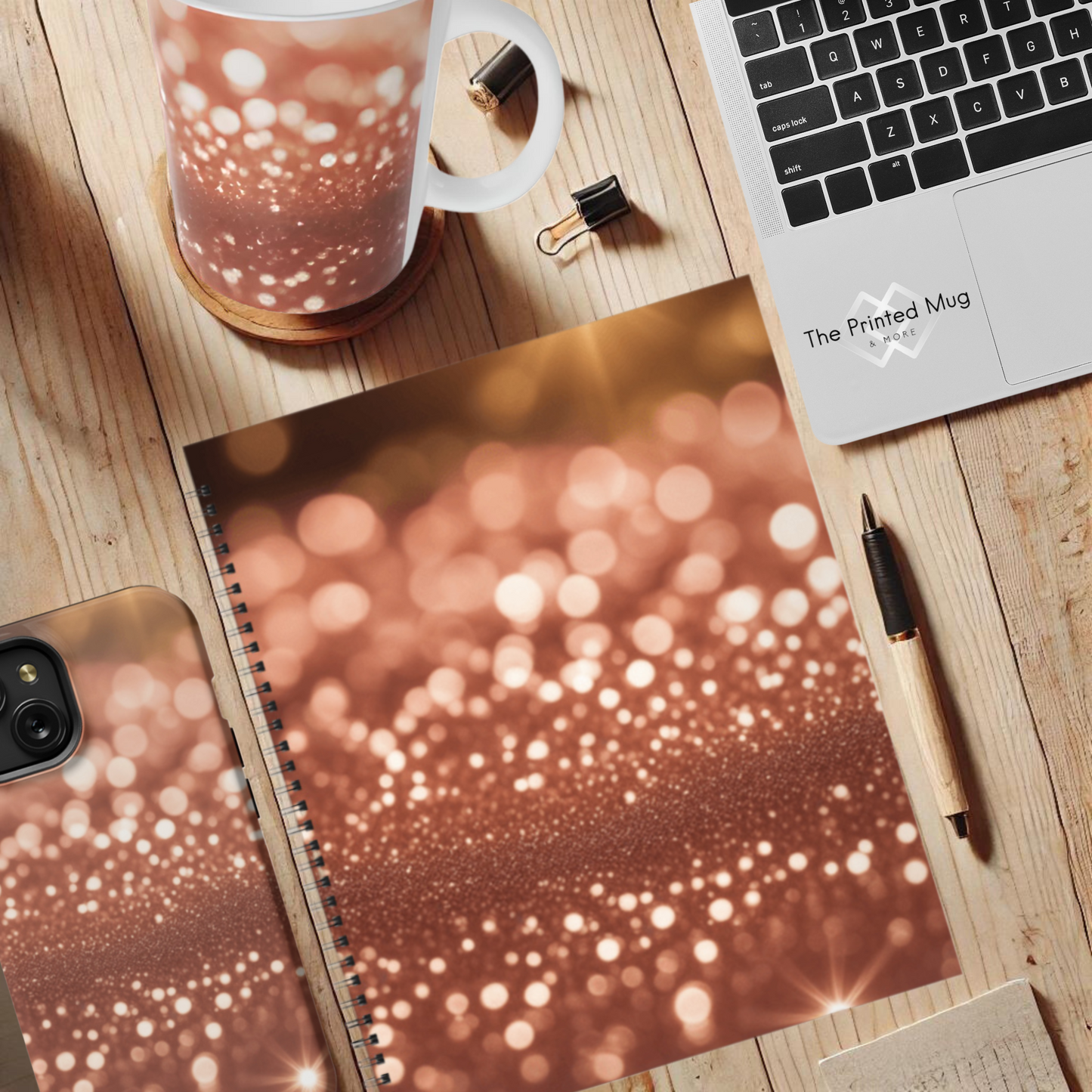 Glowing Stardust 8.5"x11" Hardcover Notebook