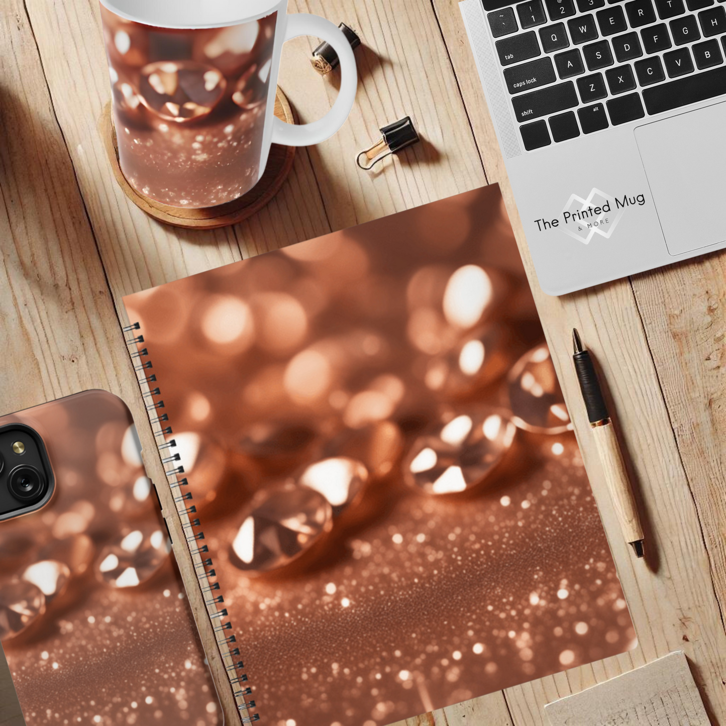 Golden Glimmer 8.5"x11" Hardcover Notebook