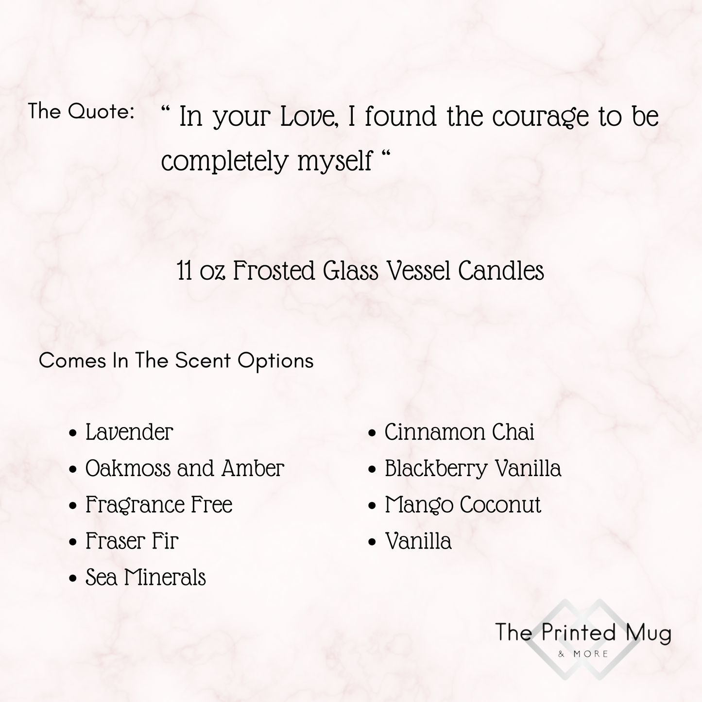 11oz Fragrance Free Candle – In Your Love