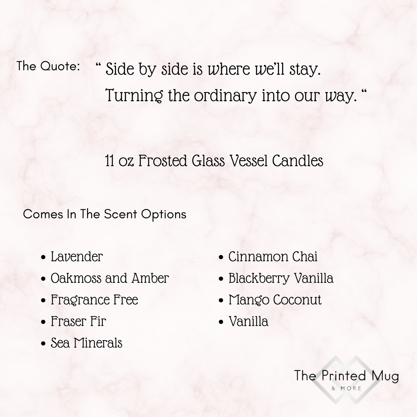 11oz Fragrance Free Candle – Side By Side