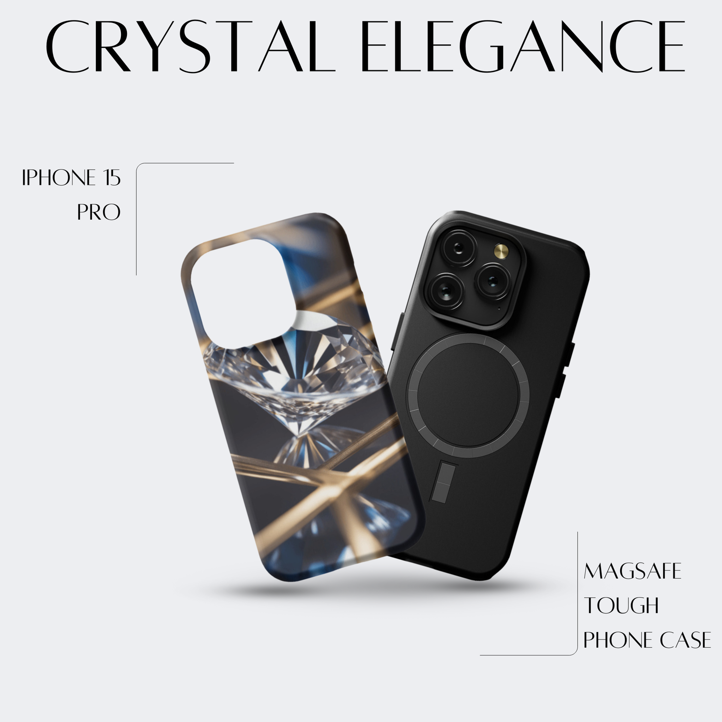 Crystal Elegance - iPh 15 Pro MagSafe Tough Matte Finish