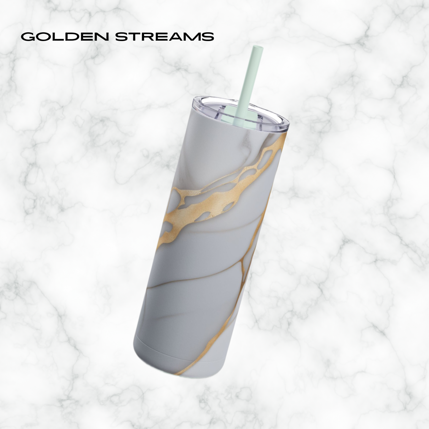 Golden Streams 20oz Skinny Tumbler - With Straw