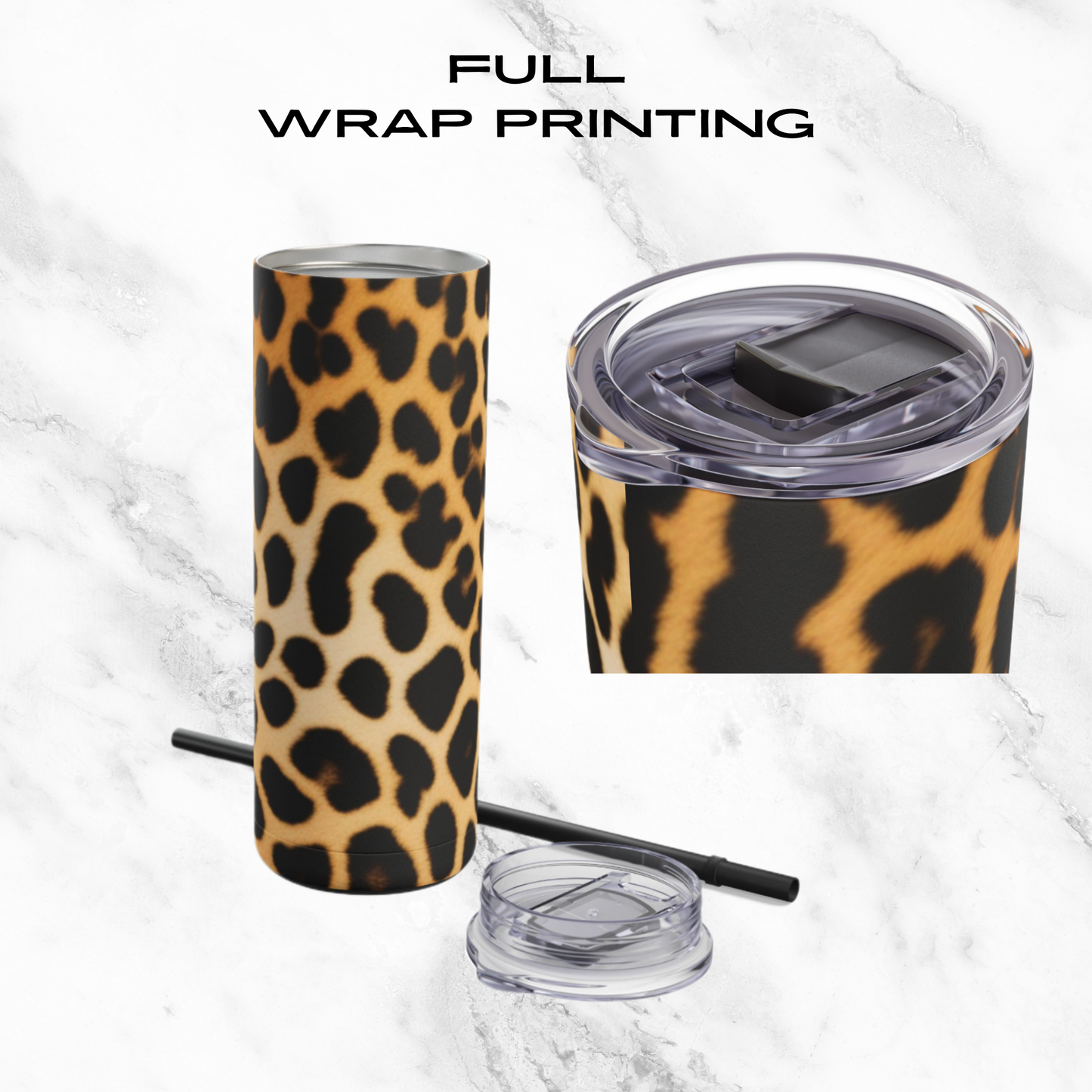 Leopard Luxe 20oz Skinny Tumbler - With Straw