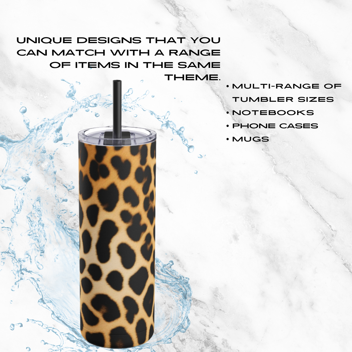 Leopard Luxe 20oz Skinny Tumbler - With Straw