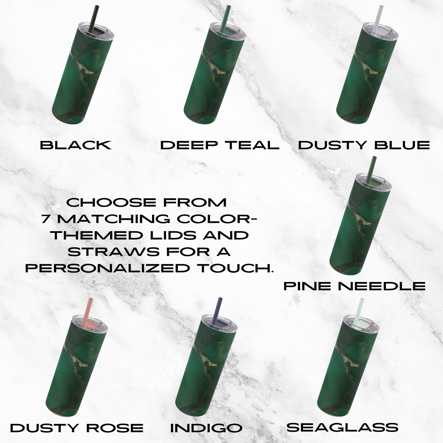 Emerald Web 20oz Skinny Tumbler - With Straw