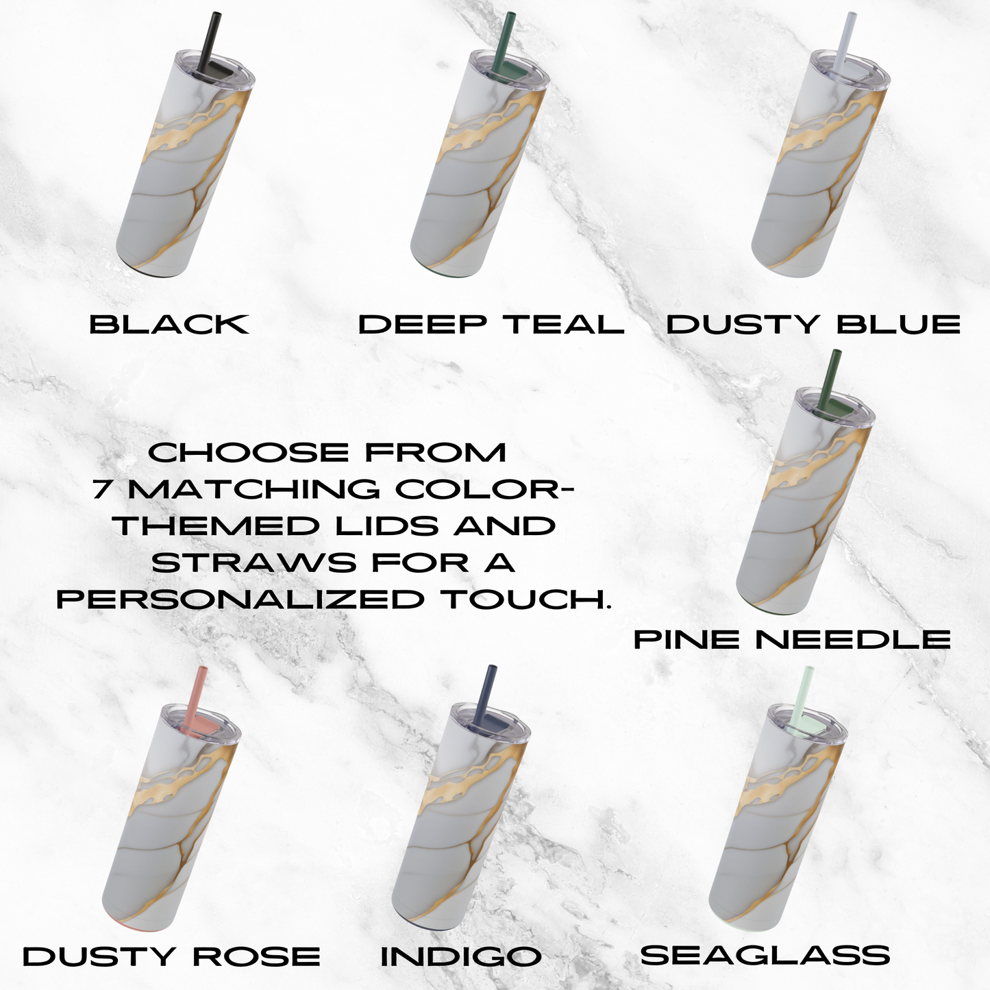 Golden Streams 20oz Skinny Tumbler - With Straw