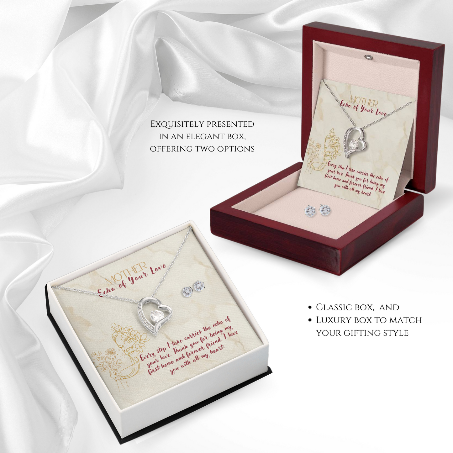 Heartfelt Echo - Love Necklace & Earring Set