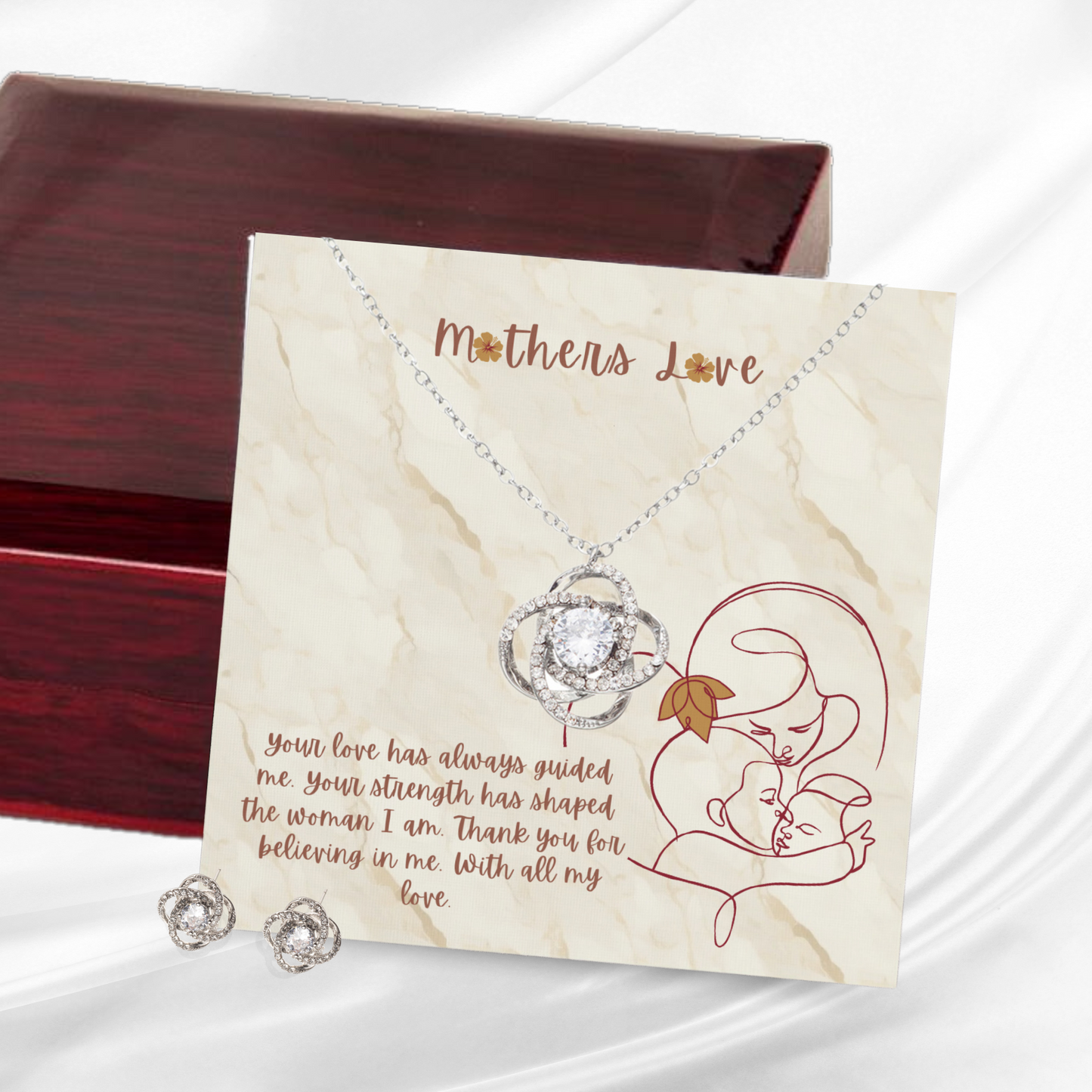 Guiding Love - Love Knot Necklace and Earring Set